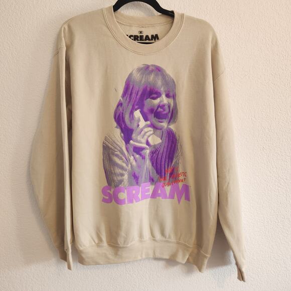 Scream Women's size Medium Oversized What's Your Favorite Scary Movie Crew‎ Neck - Picture 1 of 6